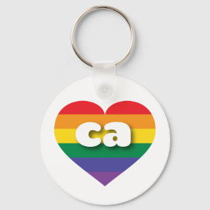 I Liebe California Rainbow Herz Schlüsselanhänger