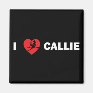 I Liebe Callie Square Magnet (dunkel)