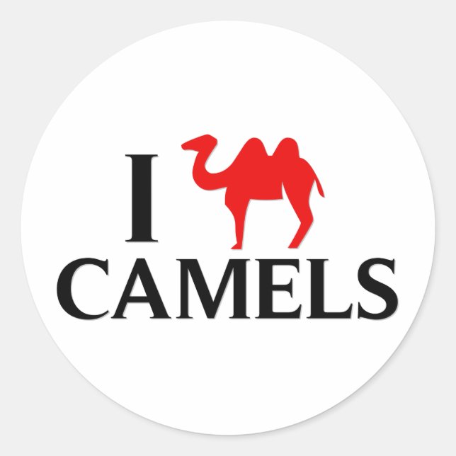 I Liebe Camels Runder Aufkleber (Vorderseite)