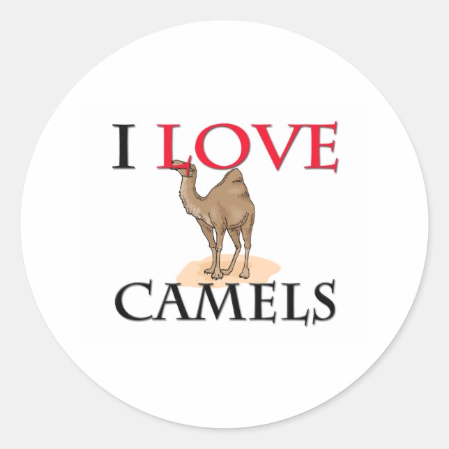 I Liebe Camels Runder Aufkleber (Vorderseite)