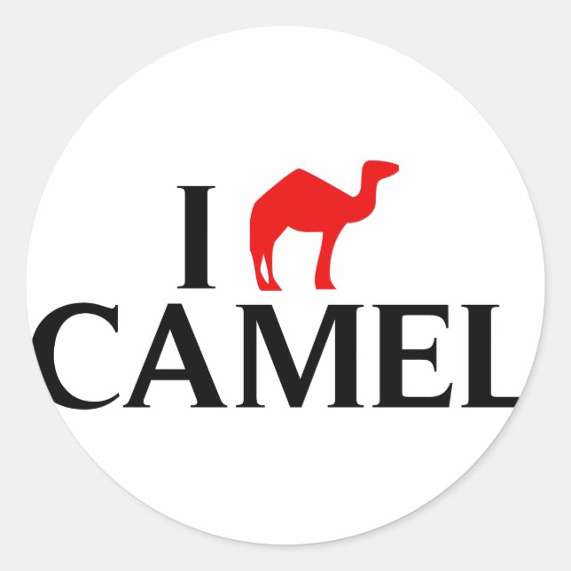 I Liebe Camels Runder Aufkleber (Vorderseite)
