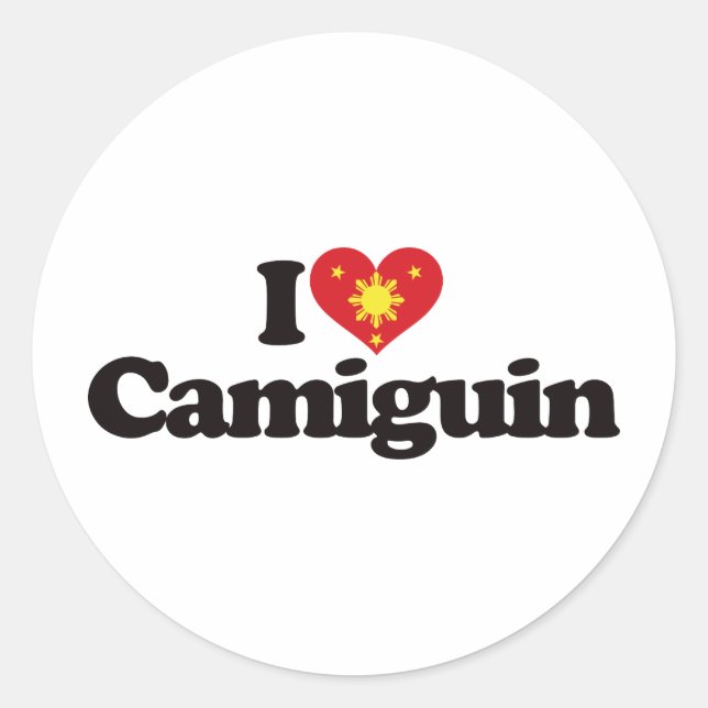 I Liebe Camiguin Runder Aufkleber (Vorderseite)