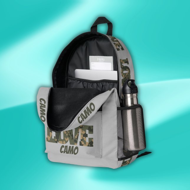 I Liebe Camouflage Green Brown | Bedruckter Rucksack (Von Creator hochgeladen)