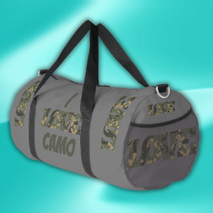 I Liebe Camouflage Green Brown Duffle Bag