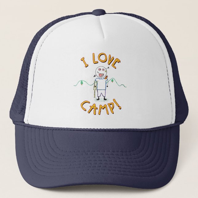 I Liebe Camp - Funny Kids Summer Camp Zeichnend Truckerkappe (Vorderseite)