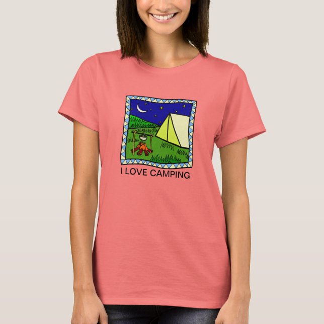 I LIEBE CAMPING DESIGN T - SHIRT (Vorderseite)
