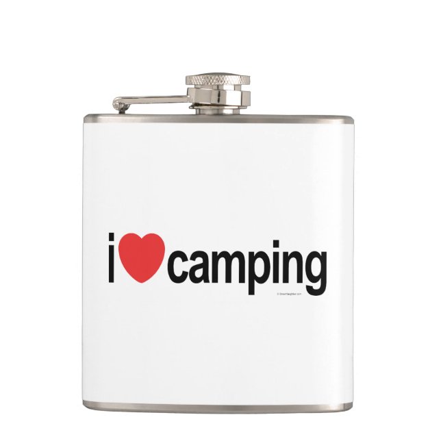 I Liebe Camping Flachmann (Vorderseite)