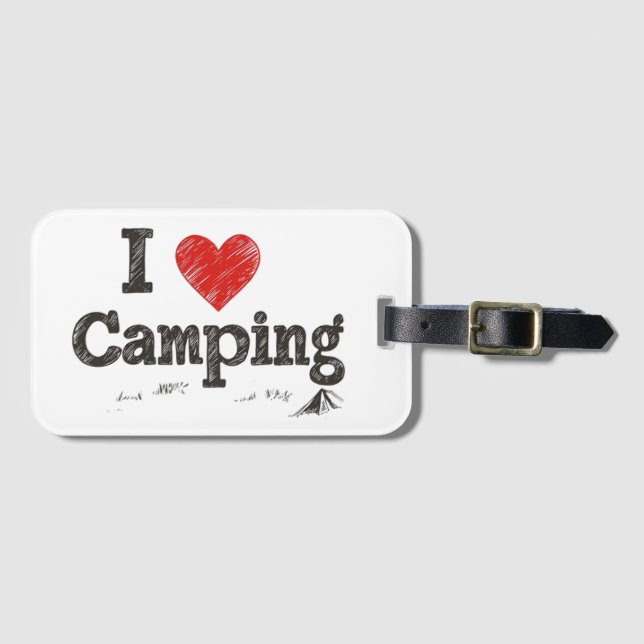 I LIEBE CAMPING GEPÄCKANHÄNGER (Vorderseite (Horizontal))