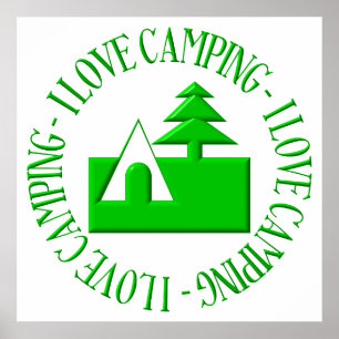 I LIEBE CAMPING POSTER
