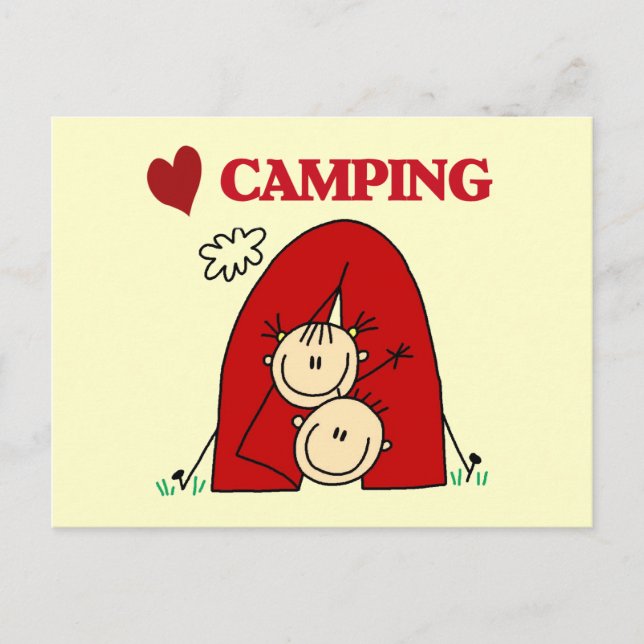 I Liebe Camping Tshirts und Geschenke Postkarte (Vorderseite)