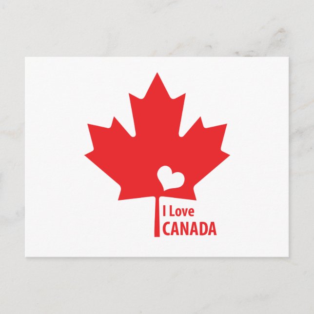 I Liebe Canada Maple Leaf Postkarte (Vorderseite)
