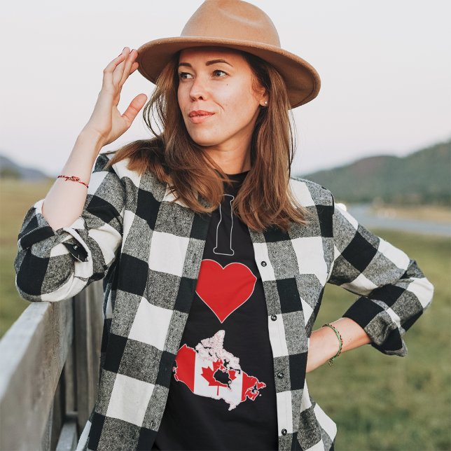 I Liebe Canada Vertical I Heart Canadian Flag Kart T-Shirt (Von Creator hochgeladen)