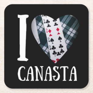 I Liebe Canasta   Funny canasta player Rechteckiger Pappuntersetzer