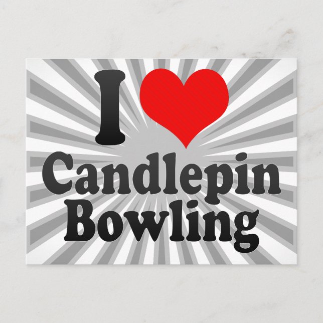 I Liebe Candlepin Bowling Postkarte (Vorderseite)