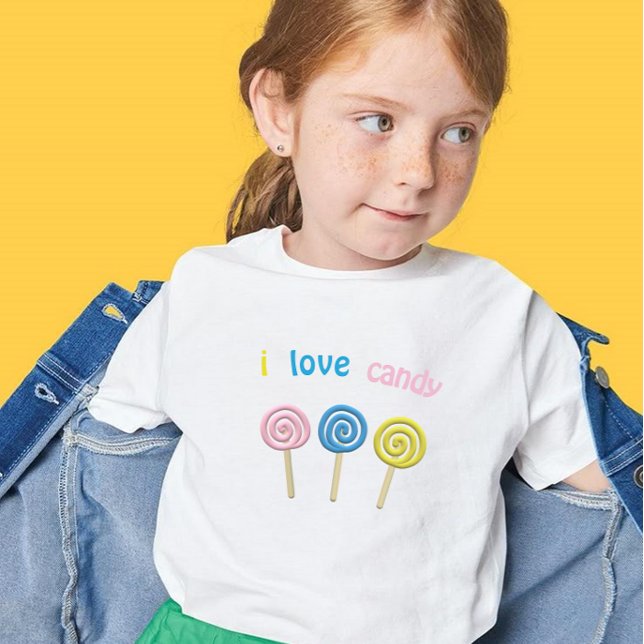 I Liebe Candy Pastellblende Kind lässig aussehen T-Shirt (Von Creator hochgeladen)