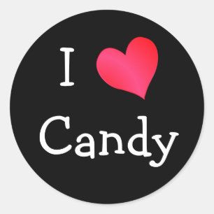 I Liebe Candy Runder Aufkleber