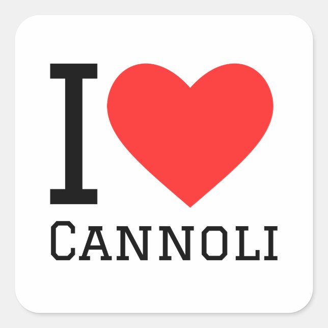 I Liebe Cannoli Quadratischer Aufkleber (Vorderseite)