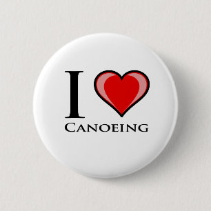 I Liebe Canoeing Button