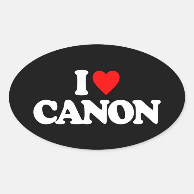 I LIEBE CANON OVALER AUFKLEBER (Vorderseite)