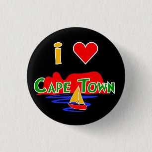I Liebe Cape Town Table Mountain Button Abzeichen