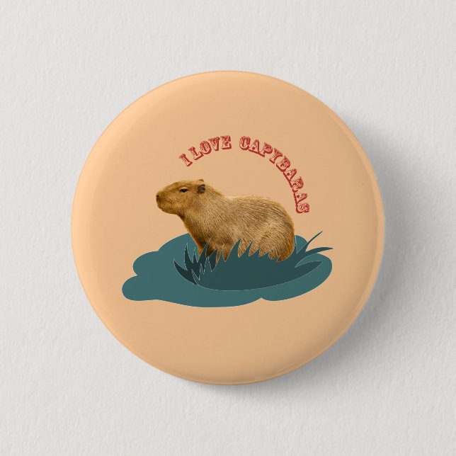 I Liebe Capybaras Button (Vorderseite)
