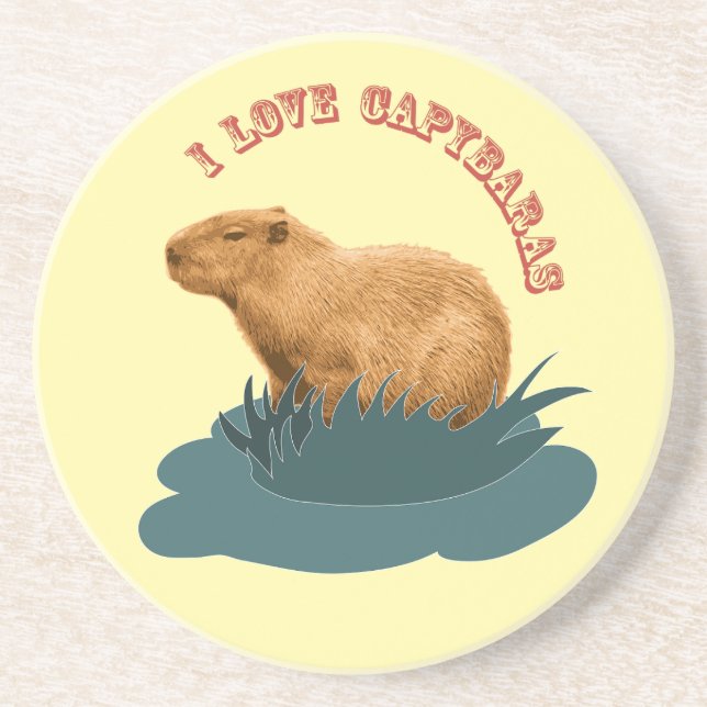 I Liebe Capybaras Getränkeuntersetzer (Vorne)