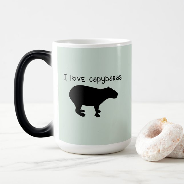 I Liebe Capybaras Magische Morphing Tasse (Mit Donut)