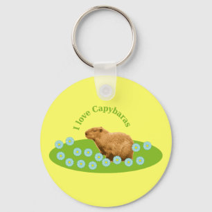 I Liebe Capybaras Schlüsselanhänger