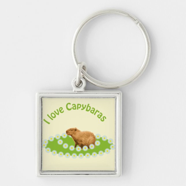 I Liebe Capybaras Schlüsselanhänger (Vorne)