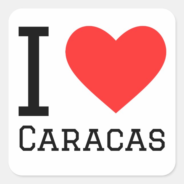 I Liebe Caracas Quadratischer Aufkleber (Vorderseite)