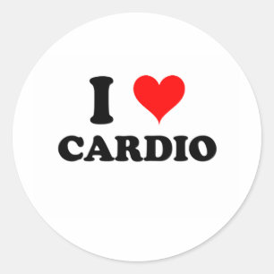 I Liebe Cardio Runder Aufkleber