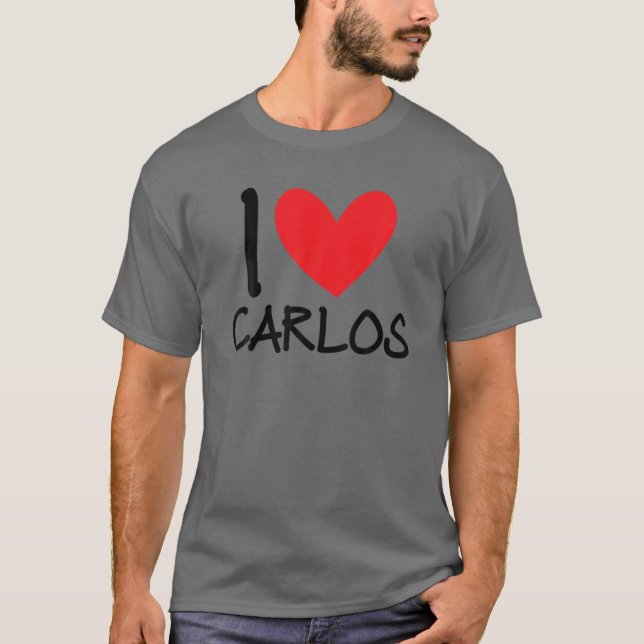 I Liebe Carlos Name Personalisiert Männer Typ BEST T-Shirt (Vorderseite)