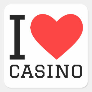 I Liebe Casino Quadratischer Aufkleber