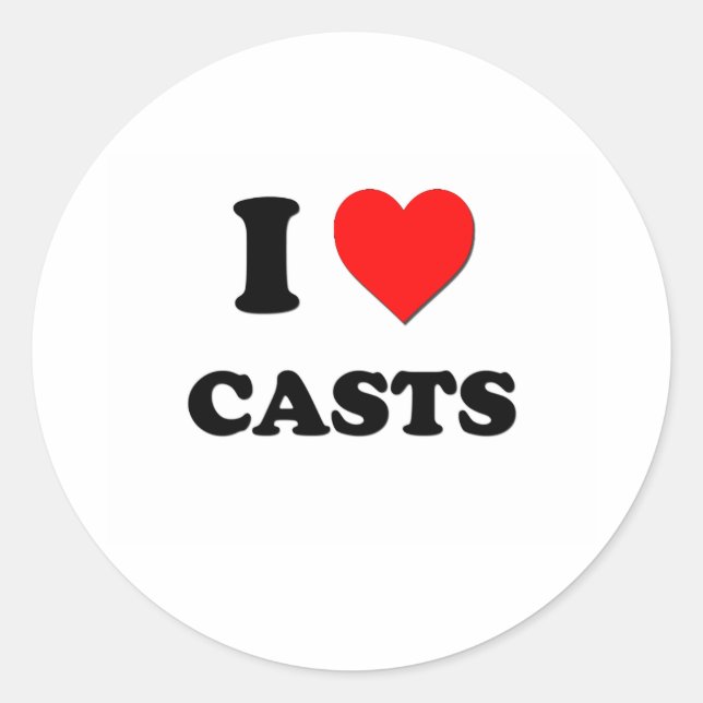 I Liebe Casts Runder Aufkleber (Vorderseite)