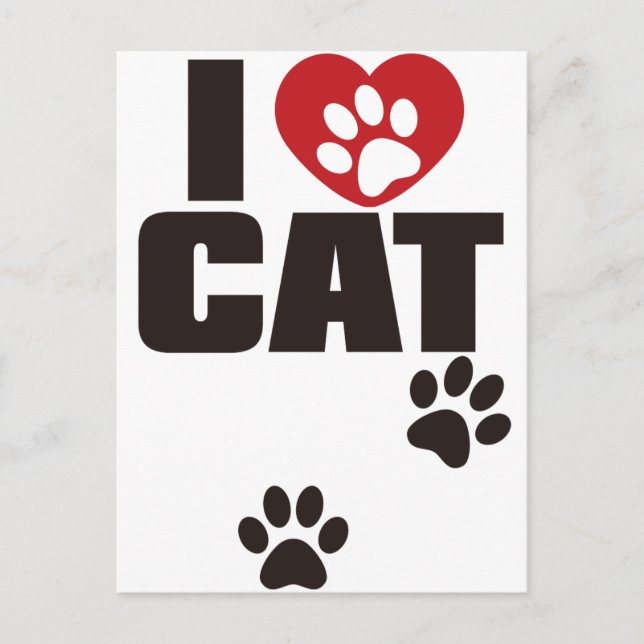 I LIEBE CAT POSTKARTE (Vorderseite)