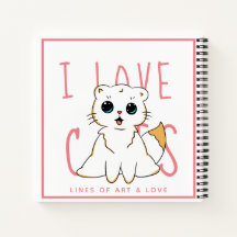 I Liebe Cats - Niedlich Zeichnend Notebook