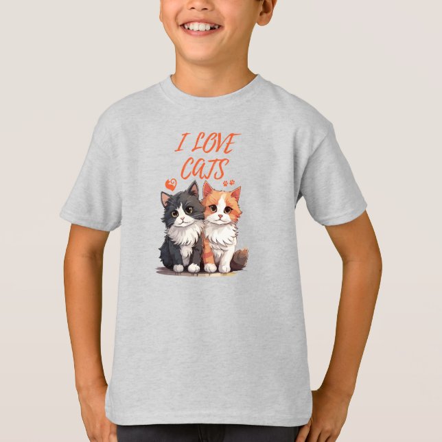 I LIEBE CATS T-Shirt (Vorderseite)