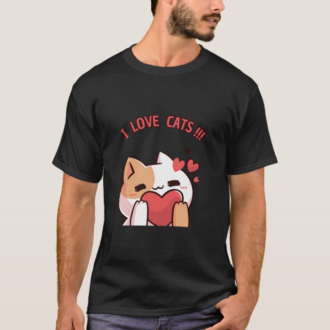 I LIEBE CATS T - SHIRT (Vorderseite)
