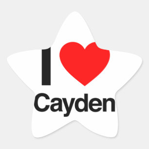i Liebe Cayden Stern-Aufkleber