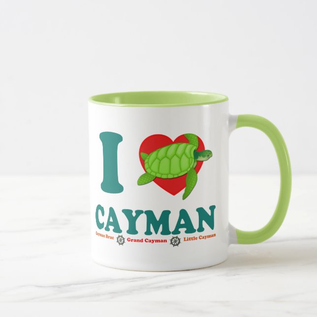 I Liebe Cayman Caribbean Style Souvenir Tasse (Rechts)