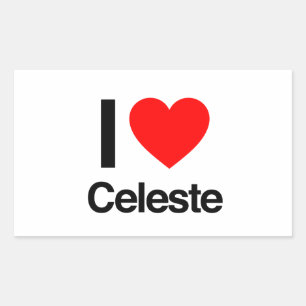 i Liebe celeste Rechteckiger Aufkleber