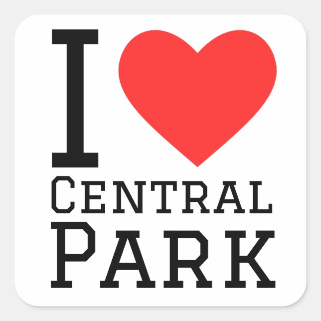I Liebe Central Park Quadratischer Aufkleber (Vorderseite)