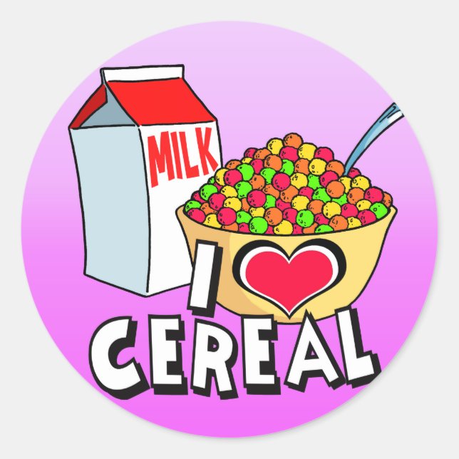 I LIEBE CEREAL RUNDER AUFKLEBER (Vorderseite)