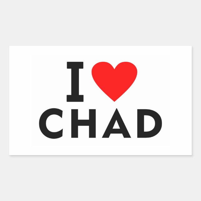 I Liebe Chad Rechteckiger Aufkleber (Vorderseite)