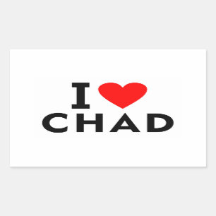 I Liebe Chad Rechteckiger Aufkleber