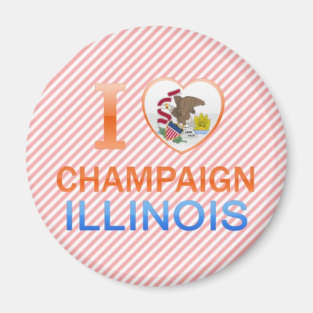 I Liebe Champaign, IL Magnet (Vorne)