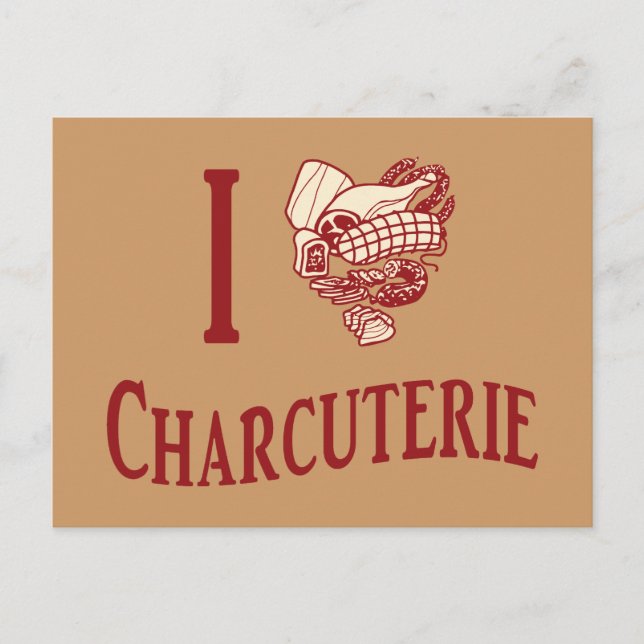 I Liebe Charcuterie Postkarte (Vorderseite)
