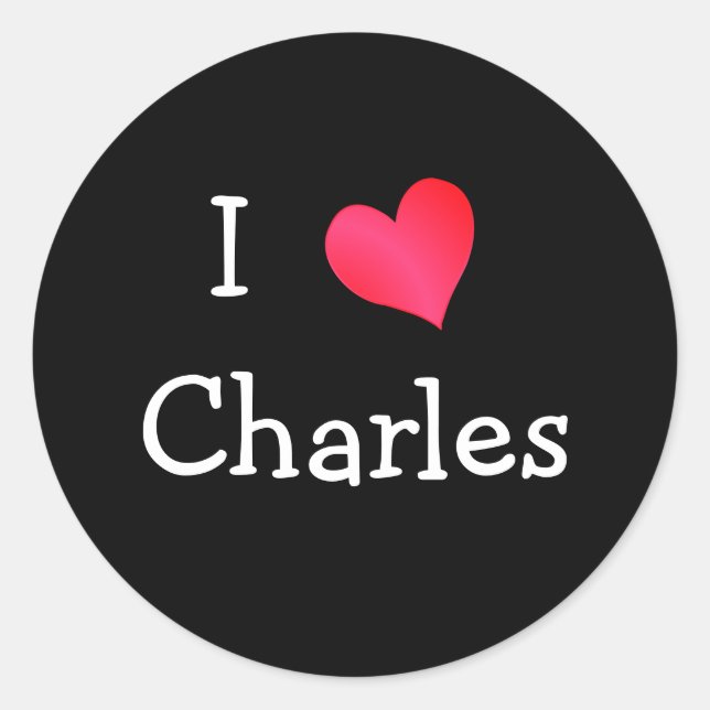 I Liebe Charles Runder Aufkleber (Vorderseite)