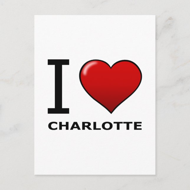 I LIEBE CHARLOTTE,NC - NORDKAROLINA POSTKARTE (Vorderseite)