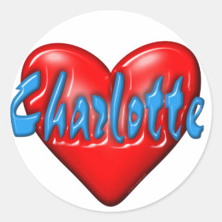 I Liebe Charlotte Runder Aufkleber